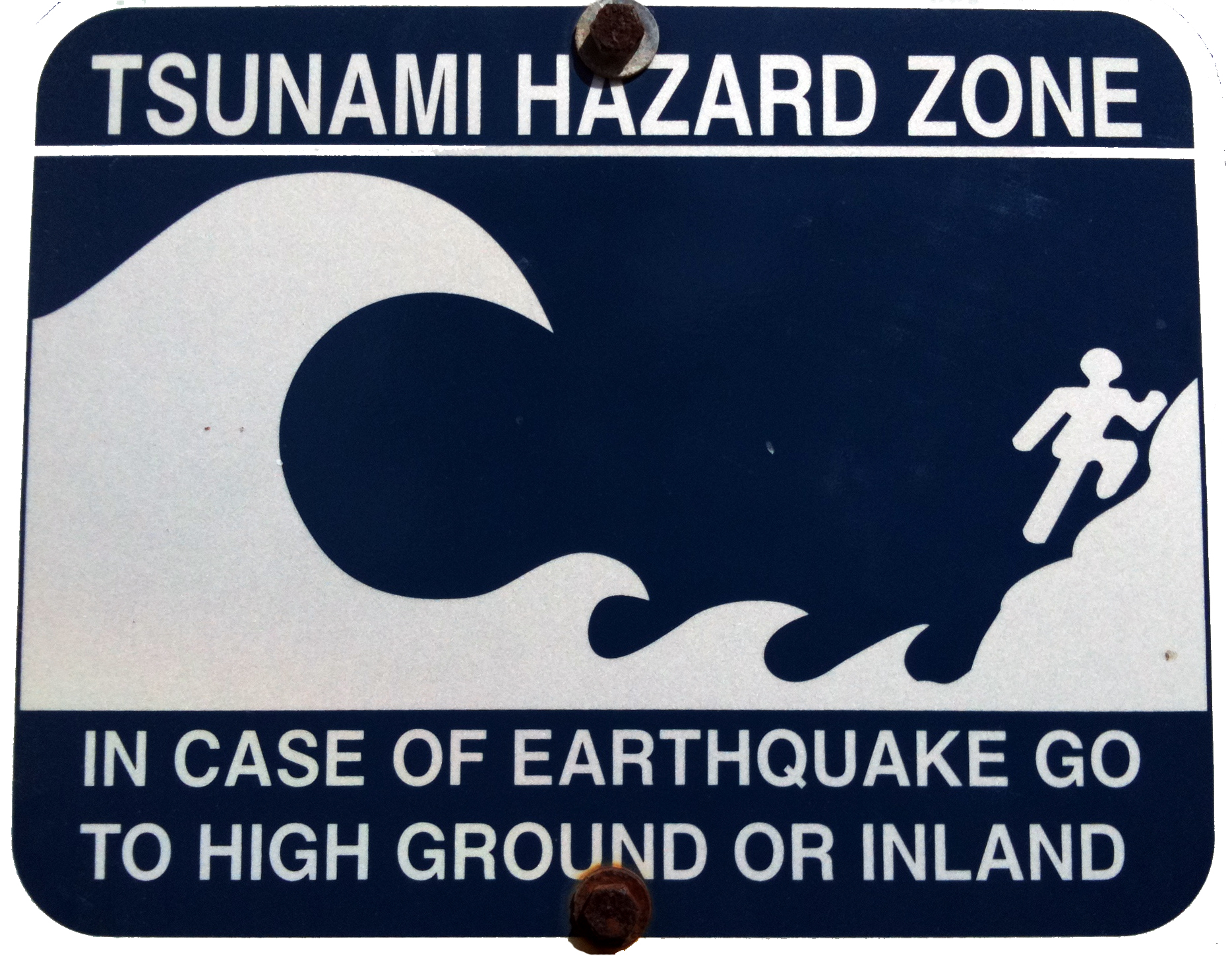 Tsunami Hazard Zone warning sign