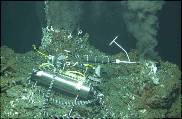 scientific equipment, submerged in the ocean