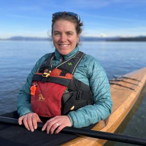 Meg Harris kayaking