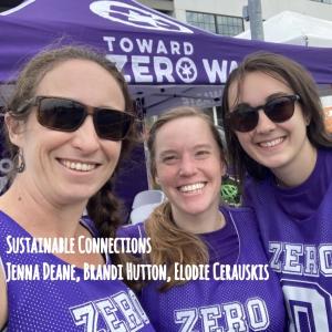 The three zero waste team members at an event