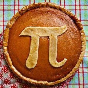 Pumpkin Pie with a Pi math symbol 