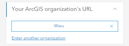 ArcGIS Organization URL Login