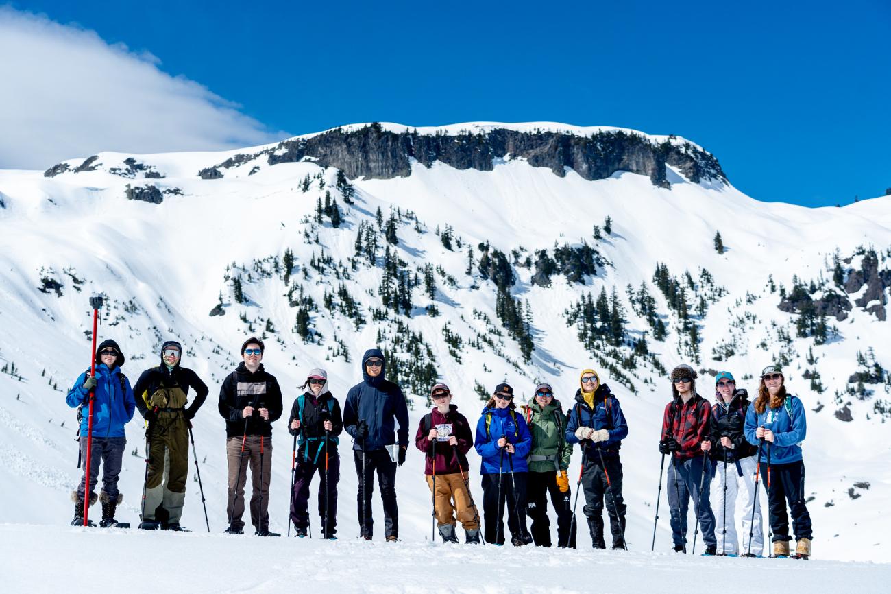 Dr. Alia Khan’s Global Change in the Cryosphere (ESCI 485L) class took a field trip to Heather Meadows on Mt. Baker, April 29, 2024. 